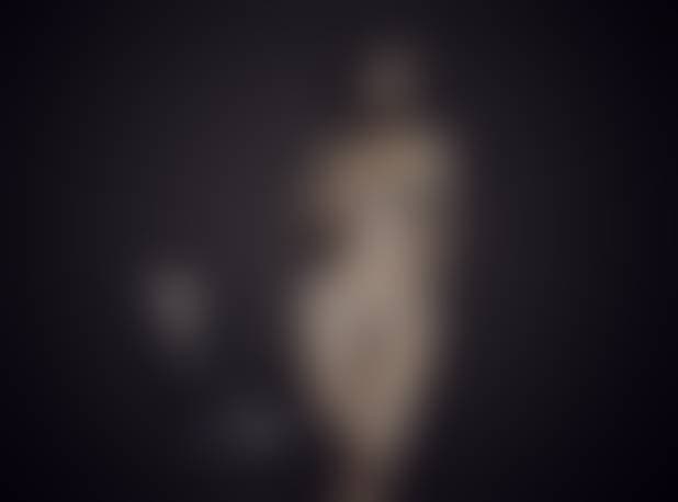 Sexy topless girl with a chair