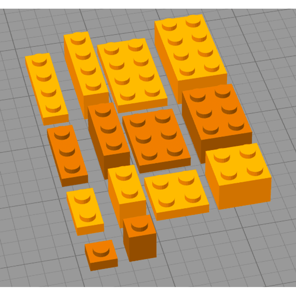 Базовые кубики Lego (1x1-4 и 2x2-4, маленькие и большие)