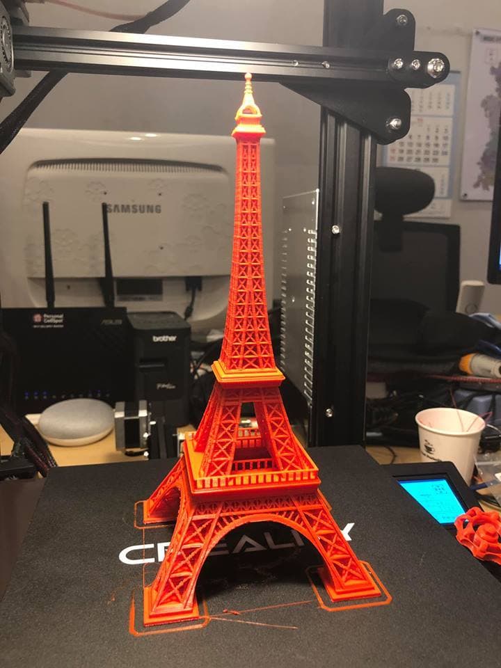 Эйфелева башня для Creality Ender 3/Pro без поддержки.