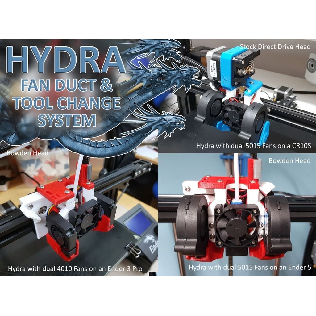 Система воздуховодов вентилятора Hydra и системы смены инструментов для Ender 3 Ender 5 CR10