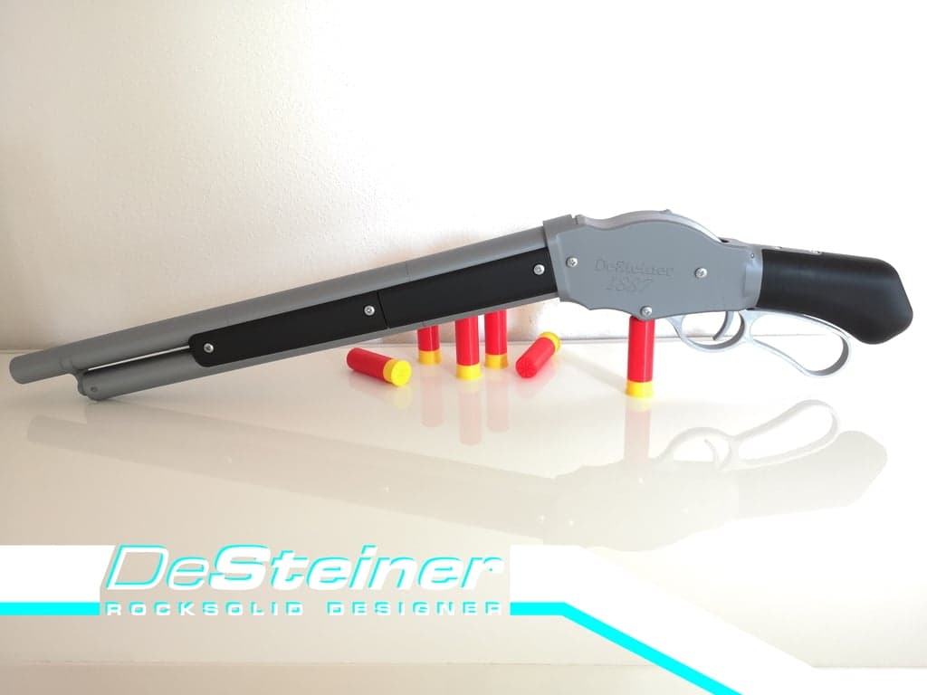 DeSteiner Model 1887 - механически работающий винтовочный пистолет Winchester с рычажным механизмом действия.