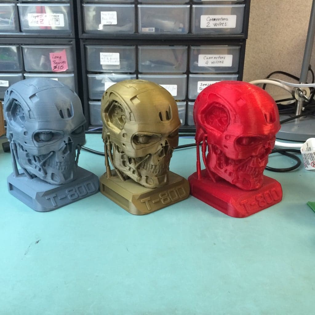 T800 Smooth Terminator Endoskull для печати с основанием (не ExoSkull)