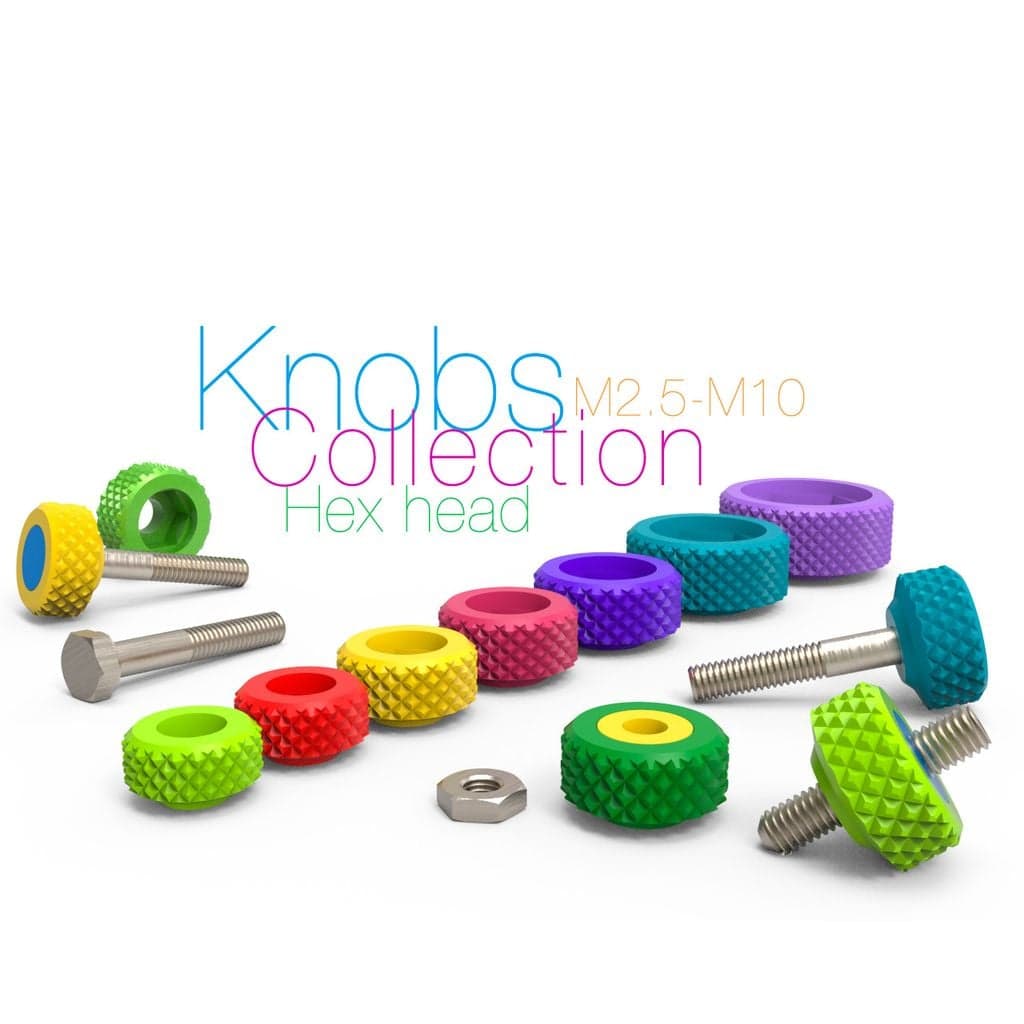 Коллекция ручек для болта с шестигранной головкой и гайки M2,5-M10