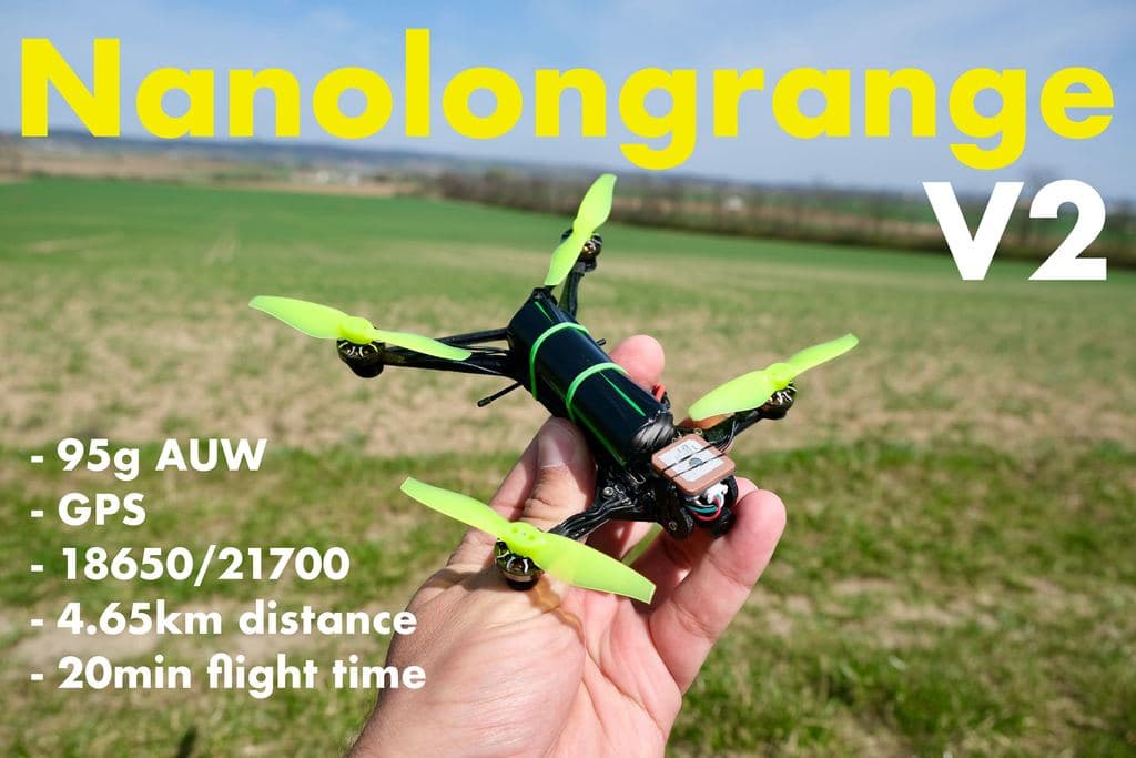 Дрон Nanolongrange V2 Gps Fpv с одиночным 18650