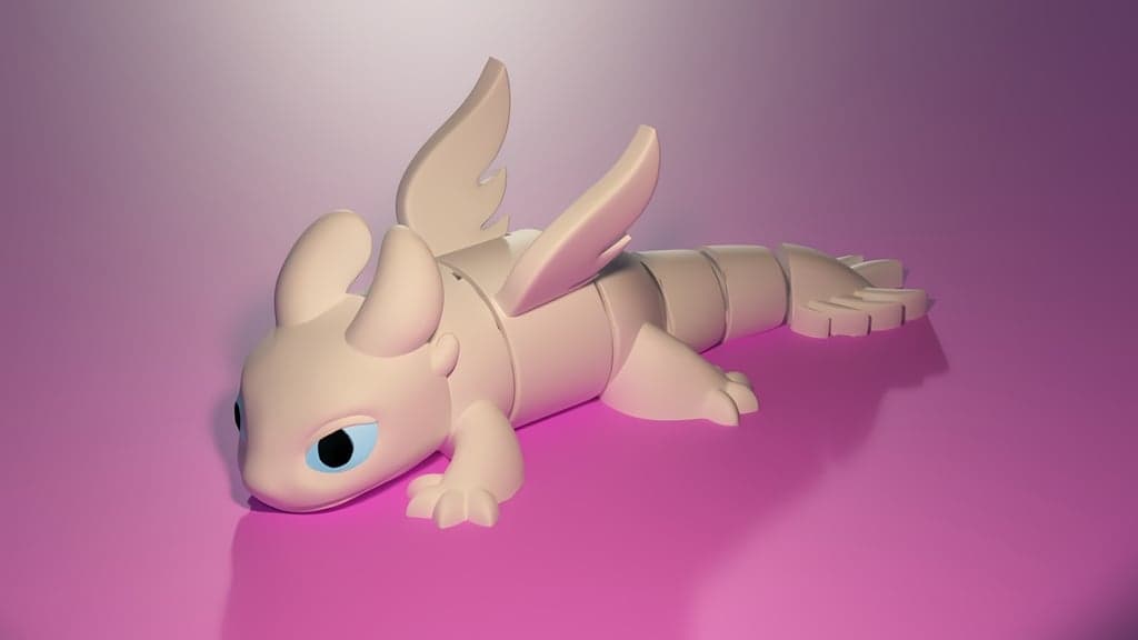 Сочленённый дракон Light Fury Cute Flexi