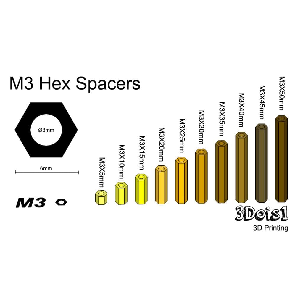 Набор шестигранных прокладок M3/M4 (5–50 мм + индивидуальный)